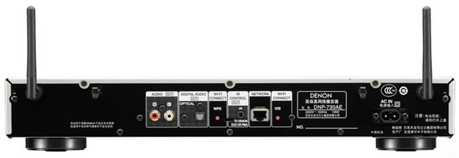 DENON发布了新款网络音频播放器DNP-730AE。利用内置的Wi-Fi无线技术,DNP-730AE可以通过家庭网络(以太网)连接互联网,呈现来自互联网电台的音乐世界。同样还可以连接智能手机和平板电脑等智能设备串流音乐。如使用便携式iOS设备(包括iPhone、iPodtouch和iPad)的用户,就可以通过AirPlay聆听最喜欢的乐曲。支持DLNA 1.