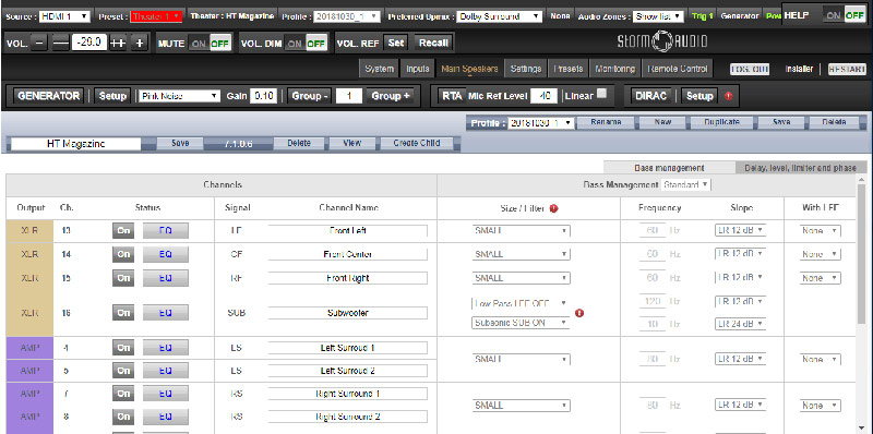 I.ISP 3D 16.12 ELITE 的低频管理页面