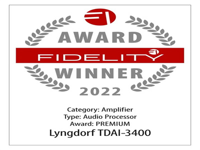 【资讯】LYNGDORF TDAI-3400被评选为2022年度最佳功放