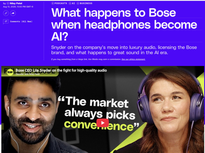 ��Bose�չ��������ᡰ��Bose����Bose-ify������ʱ��21���£�Bose CEO�׶Ȼ�Ӧ��McIntosh���չ�